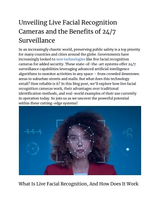 Unveiling Live Facial Recognition Cameras and the Benefits of 247 Surveillance