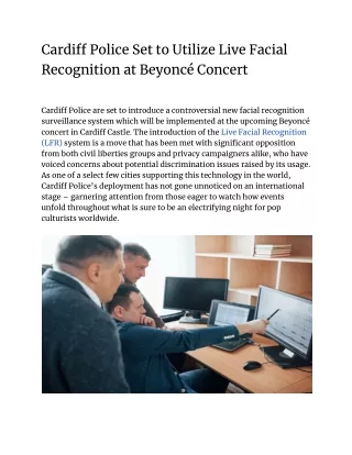 Cardiff Police Set to Utilize Live Facial Recognition at Beyoncé Concert