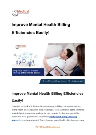 improve mental health billing