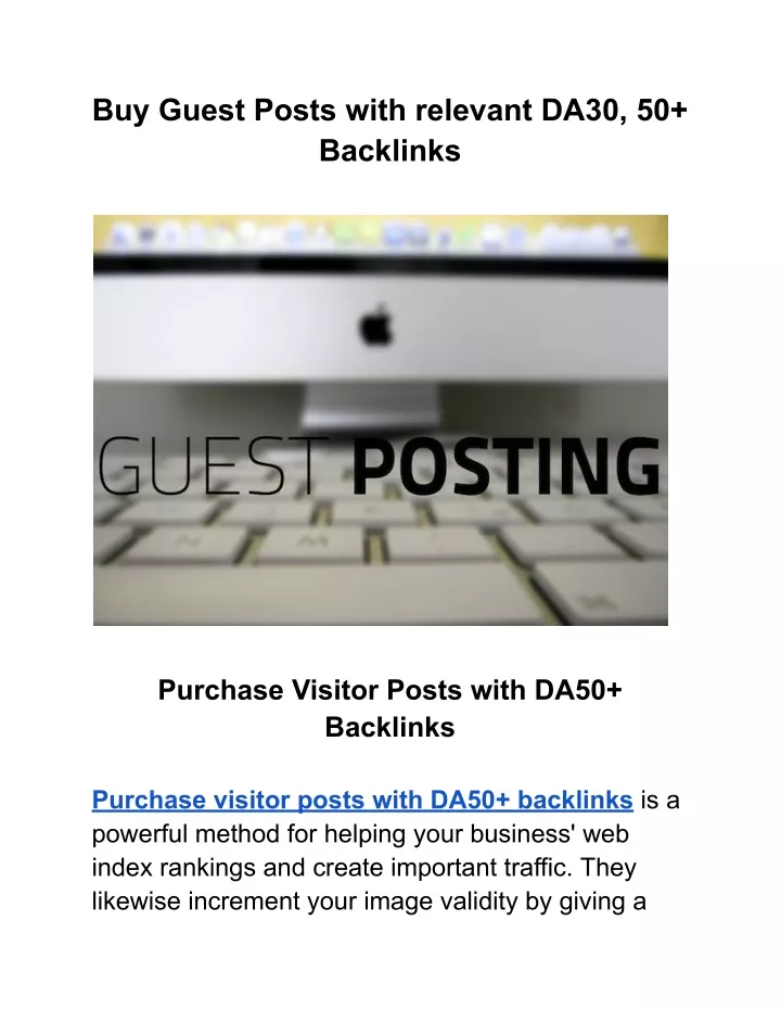 buy guest posts with relevant da30 50 backlinks
