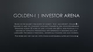 Golden-I | Investor Arena