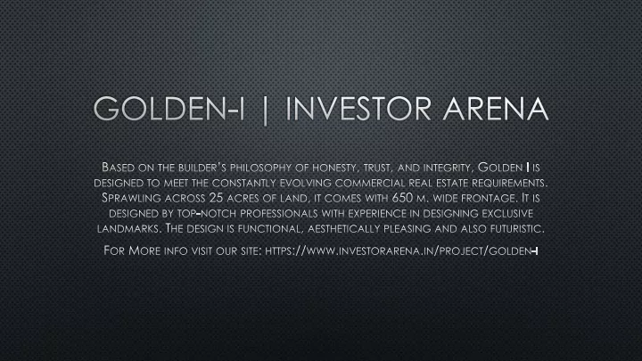 golden i investor arena