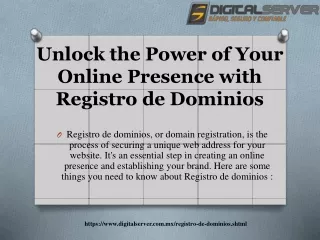 Unlock the Power of Your Online Presence with Registro de Dominios