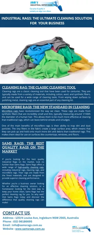Industrial Rags: The Ultimate Cleaning Solution for Your Business