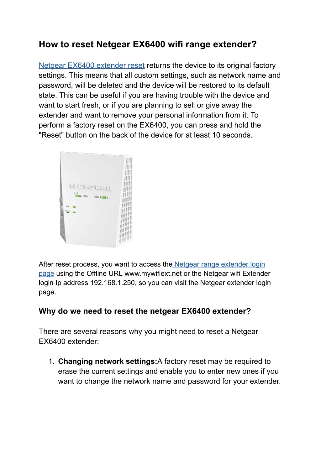 PPT - How to reset Netgear EX6400 wifi range extender (1) PowerPoint ...