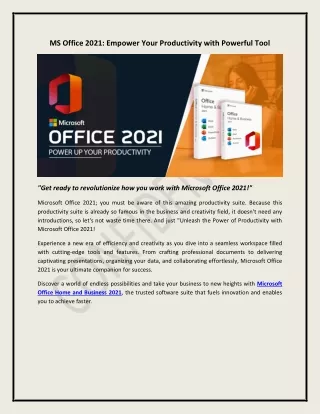 ms office 2021 empower your productivity with
