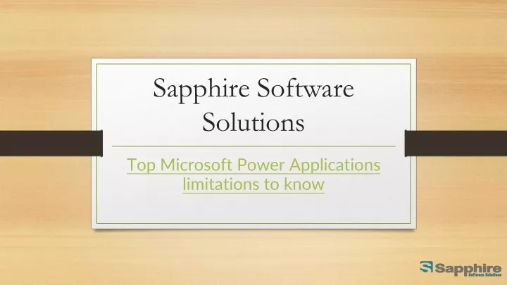 sapphire software solutions