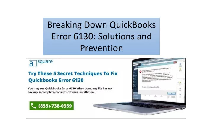 breaking down quickbooks error 6130 solutions