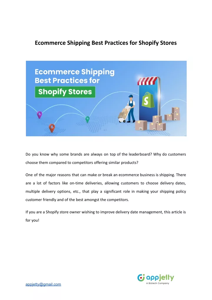 ecommerce shipping best practices for shopify