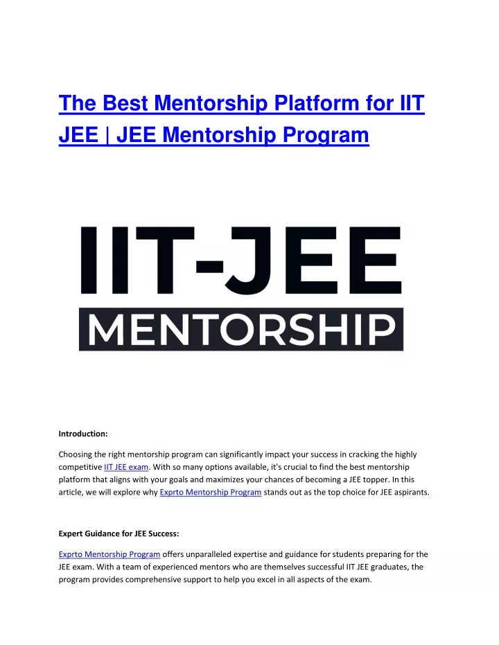 the best mentorship platform