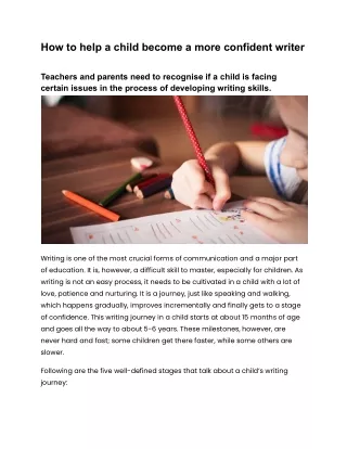 How to help a child become a more confident writer