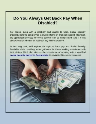 Do You Always Get Back Pay When Disabled?