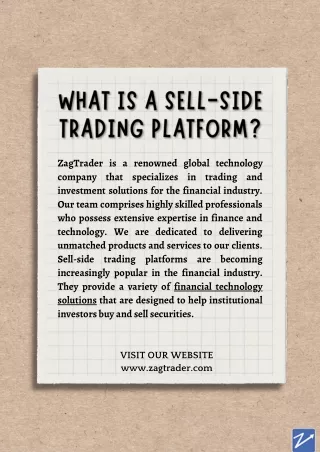 What is a Sell-Side Trading Platform?
