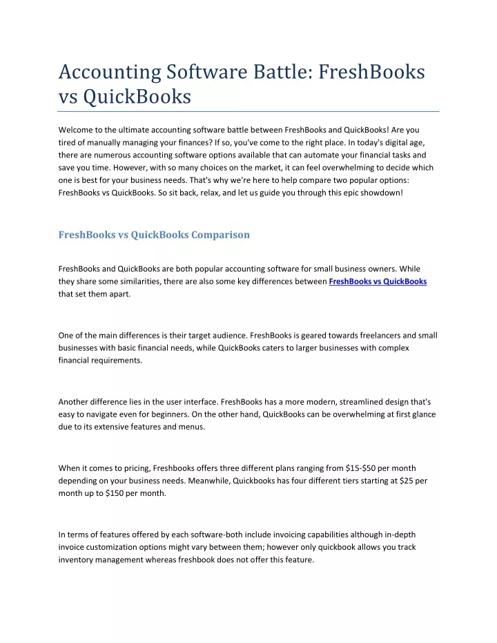 accounting software battle freshbooks