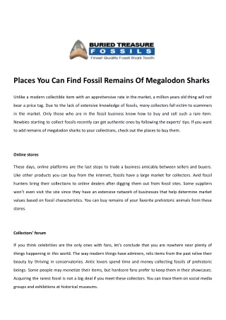 Places You Can Find Fossil Remains Of Megalodon Sharks.docx