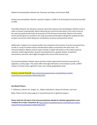global immunomodulators market size overview