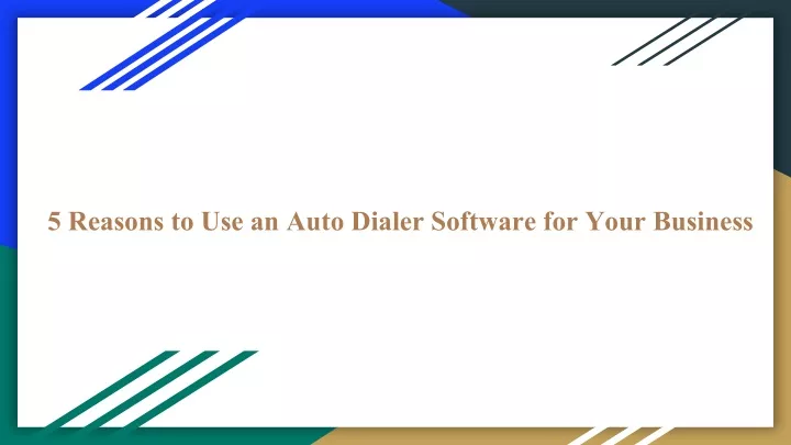 5 reasons to use an auto dialer software for your