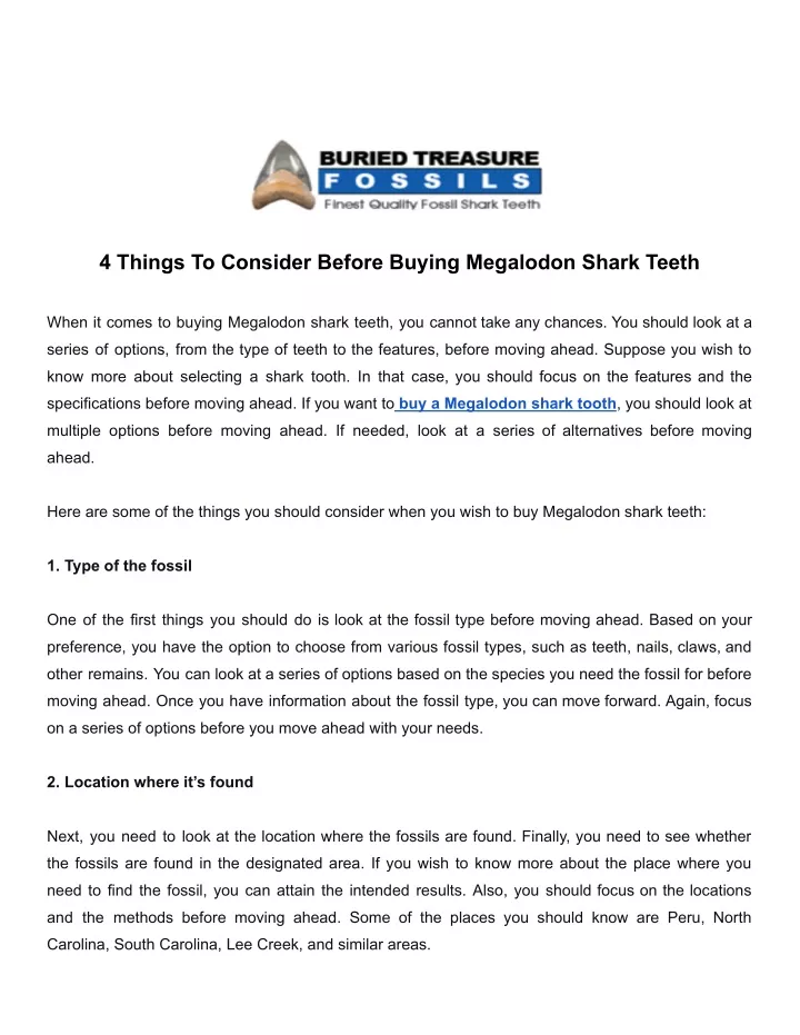 4 things to consider before buying megalodon
