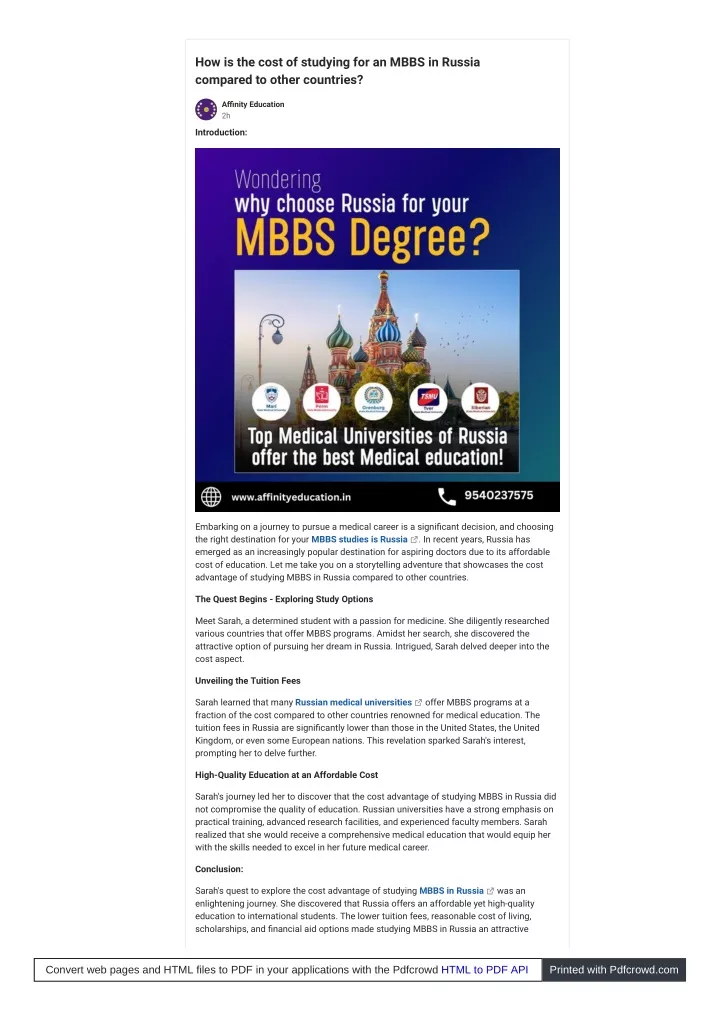 how is the cost of studying for an mbbs in russia