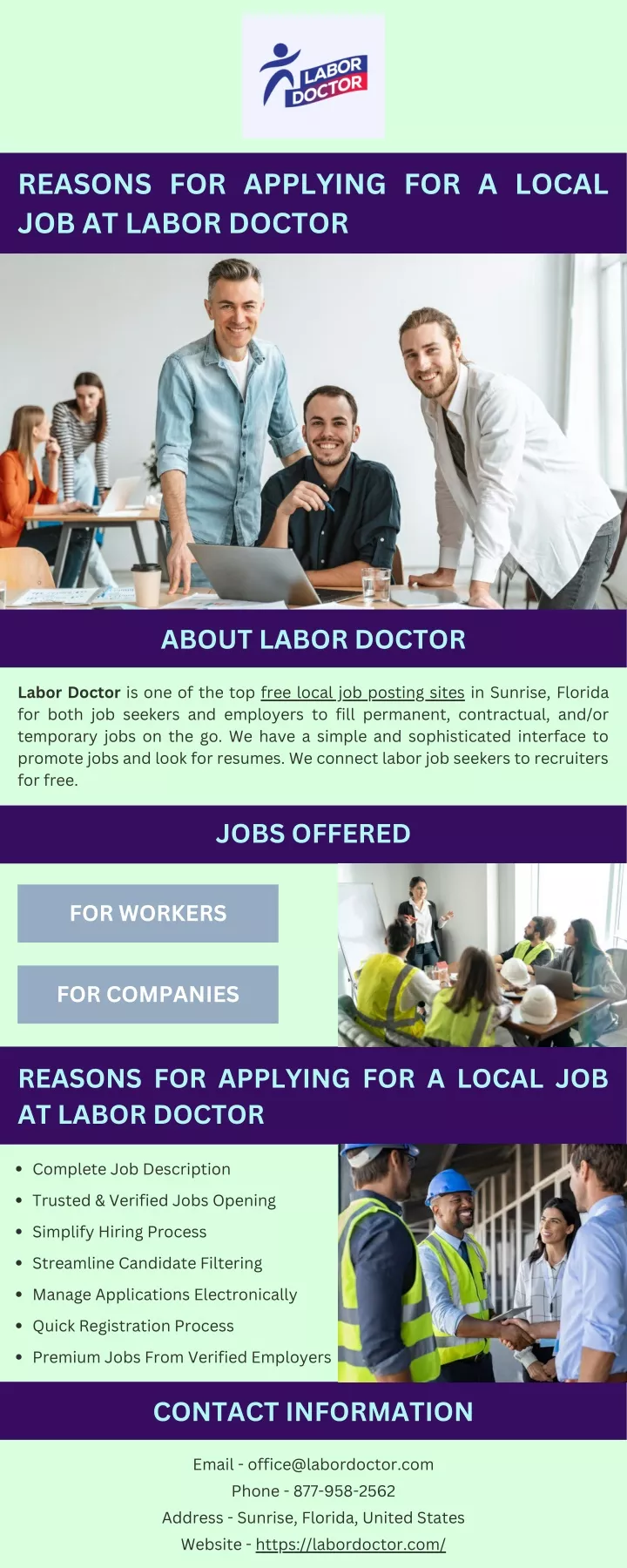 reasons for applying for a local job at labor