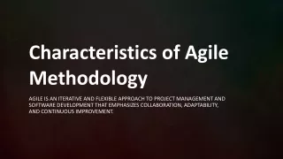 Characteristics of Agile Methodology-V2Soft