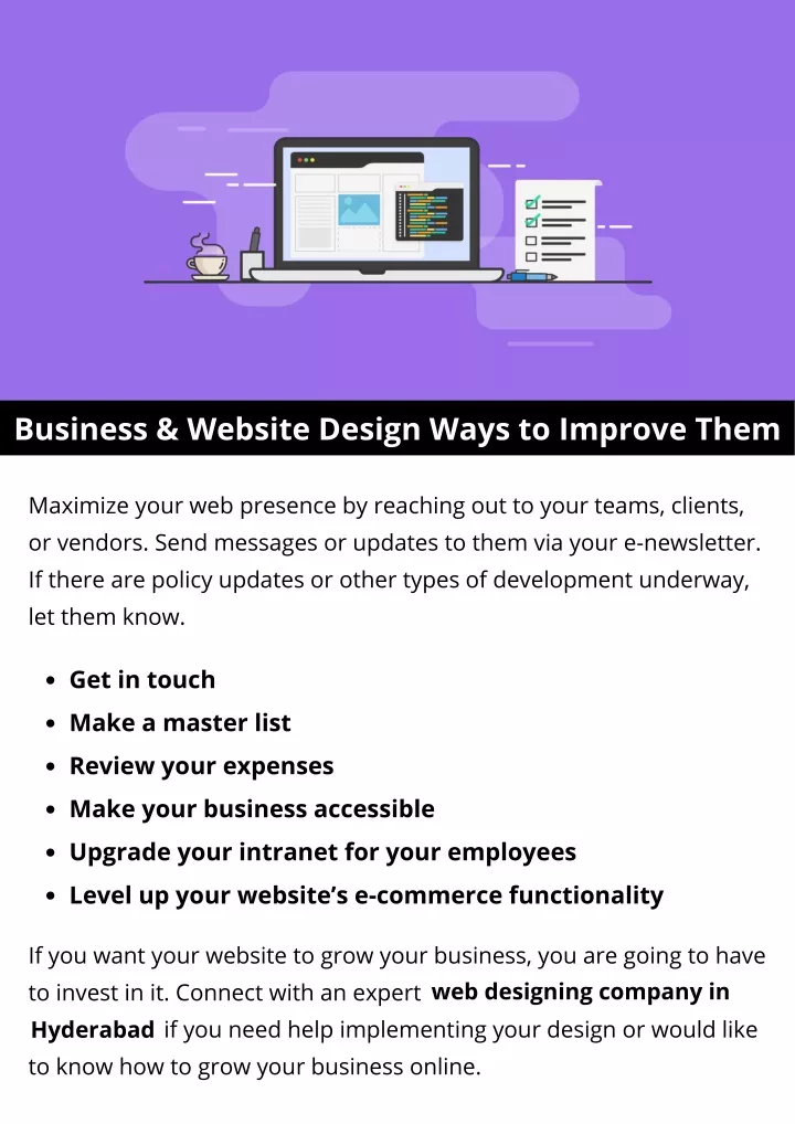 business website design ways to improve them