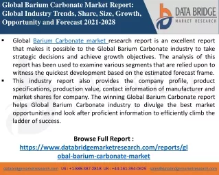 global barium carbonate market report global