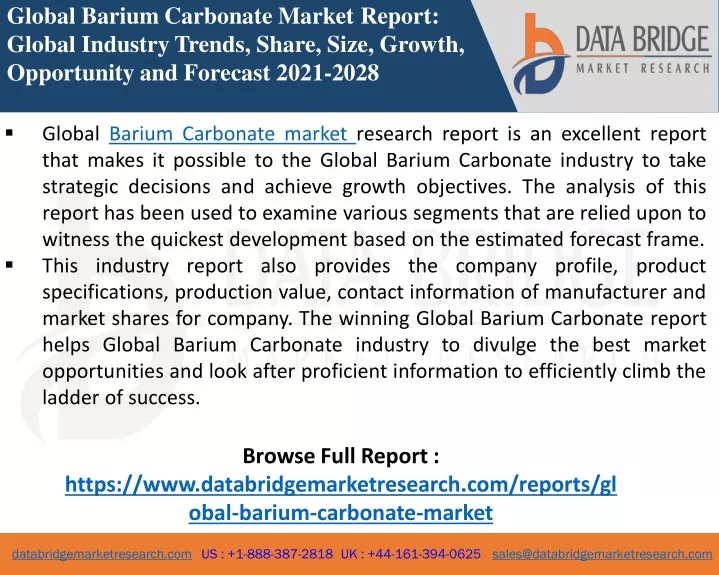 global barium carbonate market report global