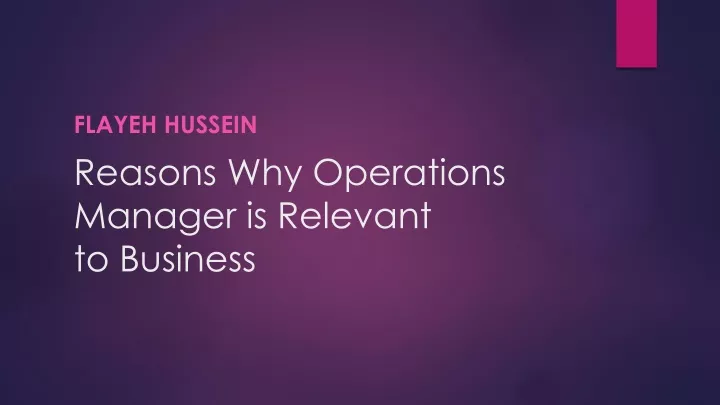 reasons why operations manager is relevant to business