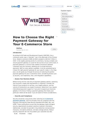 How to Choose the Right Payment Gateway for Your E-Commerce Store