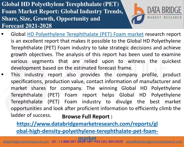 global hd polyethylene terephthalate pet foam