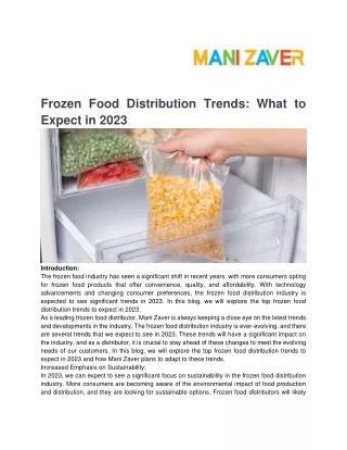 frozen food distribution trends what to expect