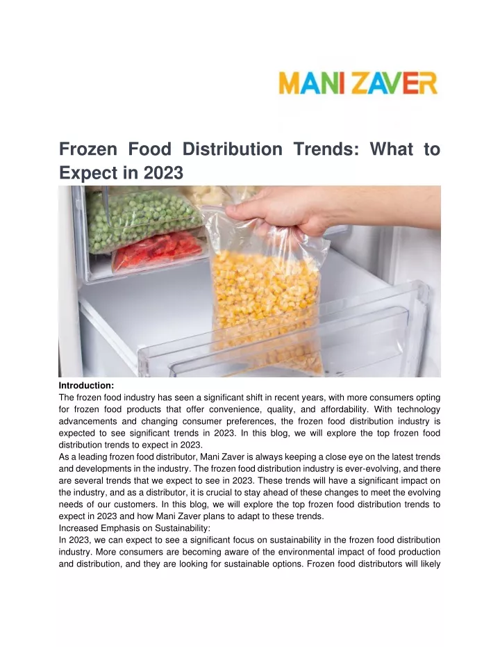 frozen food distribution trends what to expect