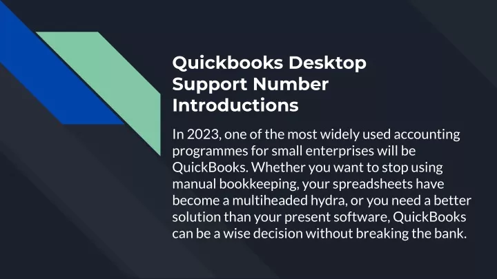 quickbooks desktop support number introductions
