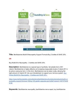 title benfotiamine multi b neuropathy support