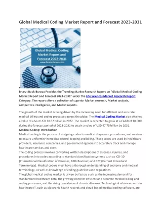 global medical coding market report and forecast