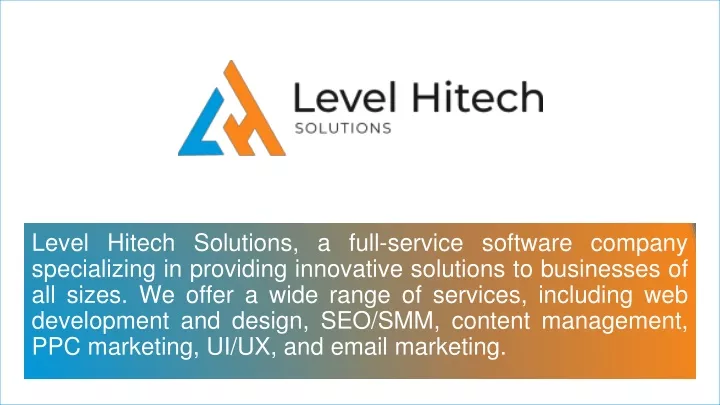 level hitech solutions a full service software