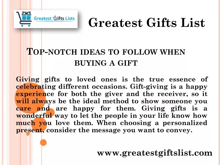 top notch ideas to follow when buying a gift