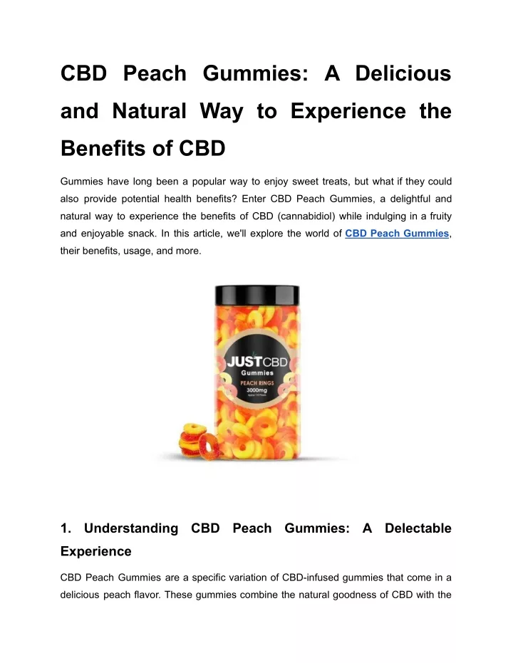 cbd peach gummies a delicious