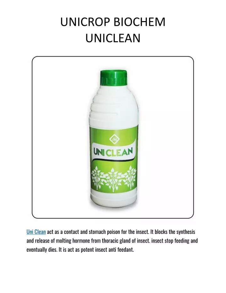unicrop biochem uniclean