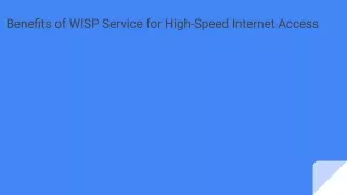 WISP internet provider