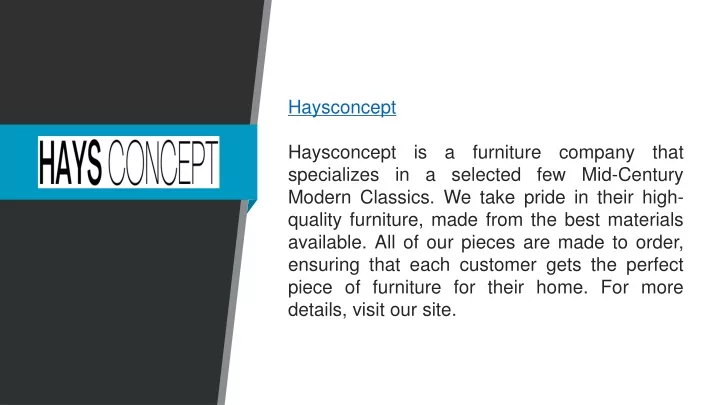 haysconcept haysconcept is a furniture company