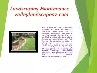 Landscaping Maintenance - valleylandscapeaz.com