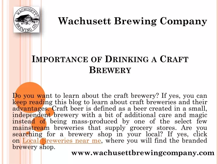 importance of drinking a craft brewery