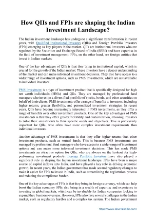 how qiis and fpis are shaping the indian