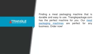 Meat Packaging Machines Trianglepackage.com
