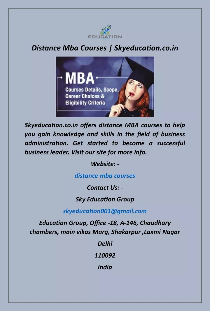 distance mba courses skyeducation co in