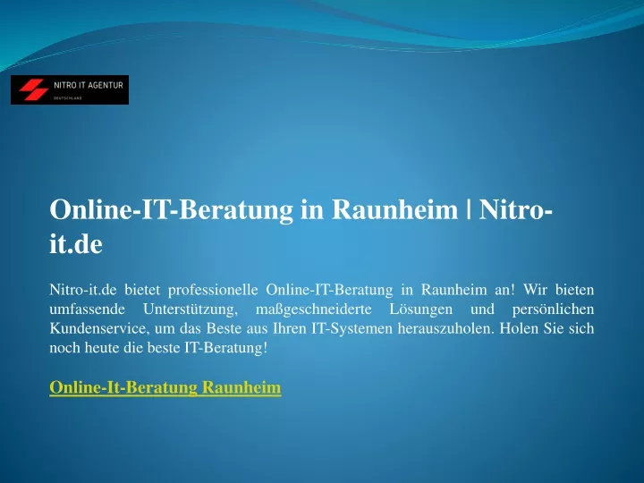 online it beratung in raunheim nitro it de nitro