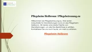 Pflegeheim Heilbronn  Pflegebetreuung.eu