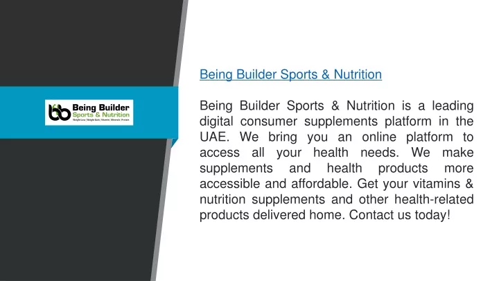 being builder sports nutrition being builder